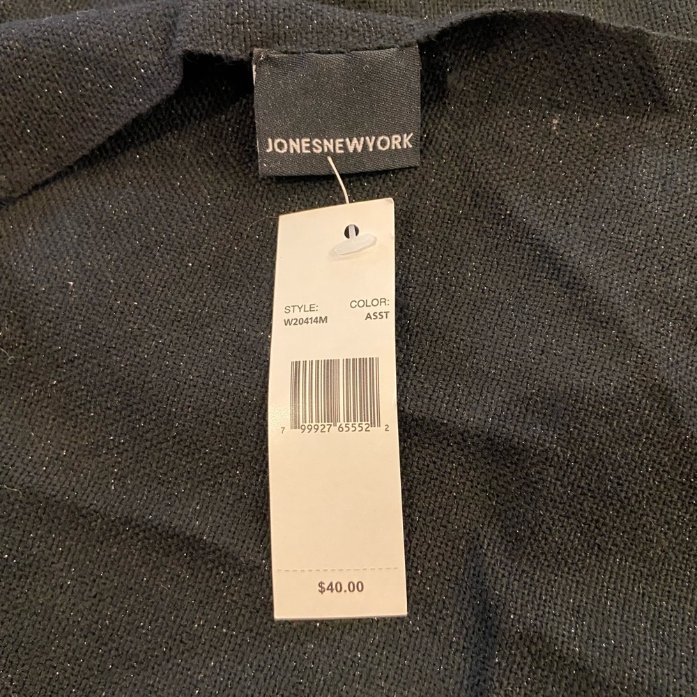 Jones of New York black scarf with tiny silver sparkles